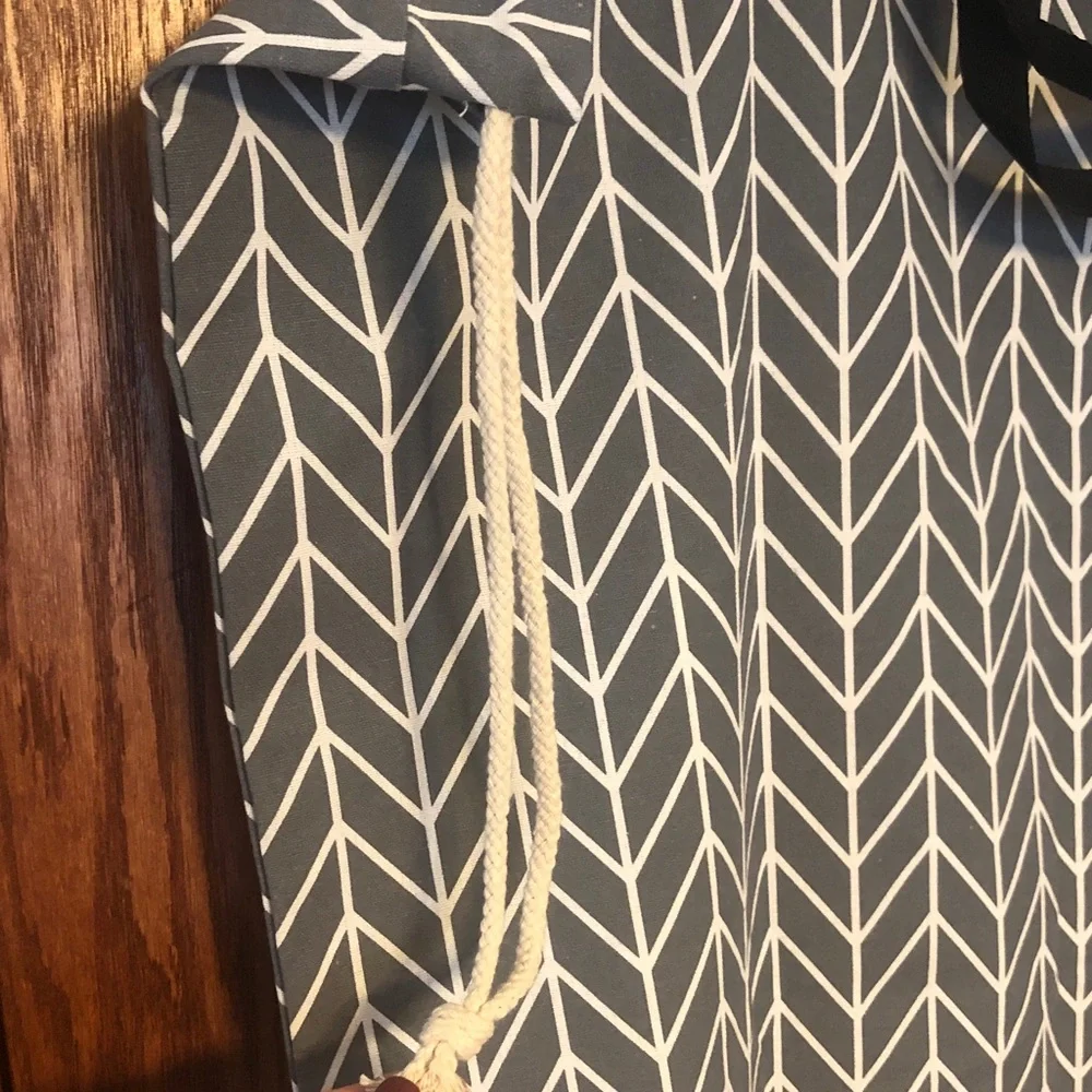 Gray and White Laundy bag xlarge